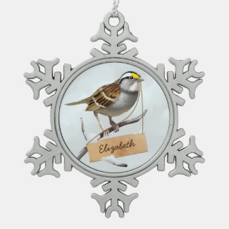 Holiday White throated sparrow Customize Name