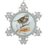 Holiday White throated sparrow Customize Name Snowflake Pewter Christmas Ornament