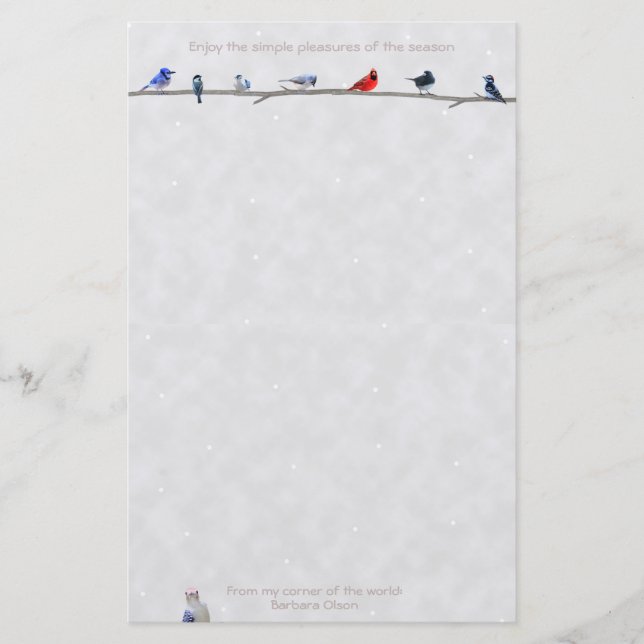 Holiday Wiinter birds: Stationery (Front)