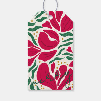 Holiday Wild Florals- White- Gift Tag