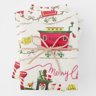 Holiday Wimsey Wrapping Paper Sheets