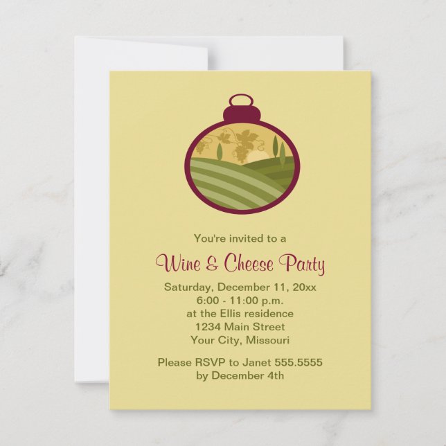 Holiday Wine and Cheese Party Invitations (Front)