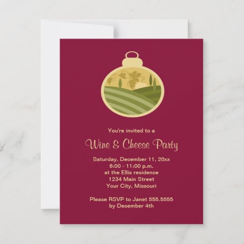 Holiday Wine and Cheese Party Invitations