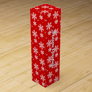 Holiday Wine Box Custom Christmas Snowflake Box