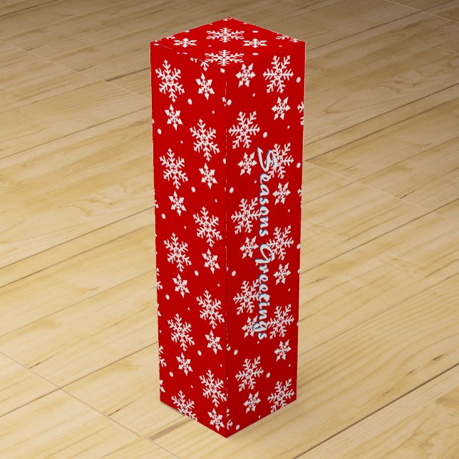 Holiday Wine Box Custom Christmas Snowflake Box (Back)