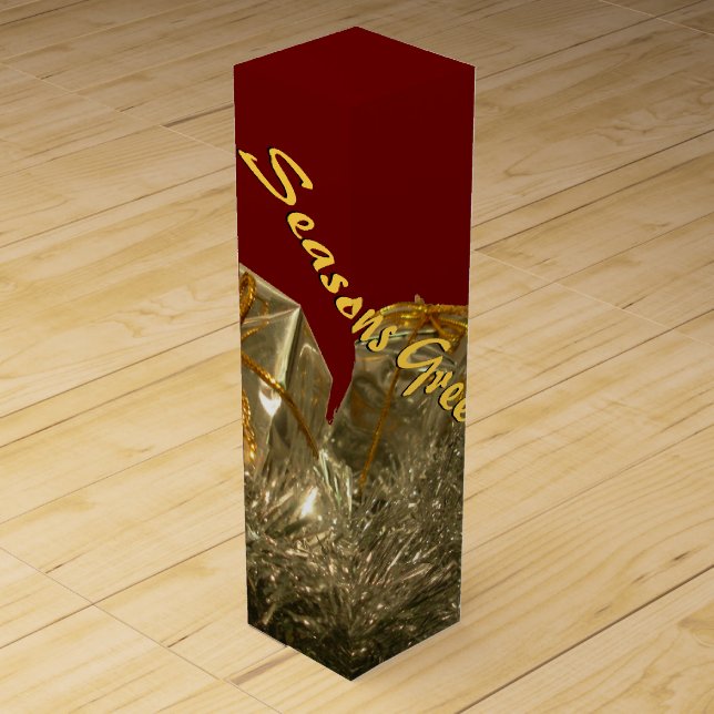 Holiday Wine Box Nonsecular Custom Christmas Box (Front)