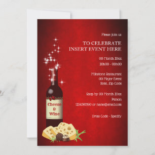 Holiday wine cheese formal dining party invitation