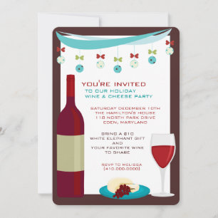 Holiday Wine & Cheese Party Invitations