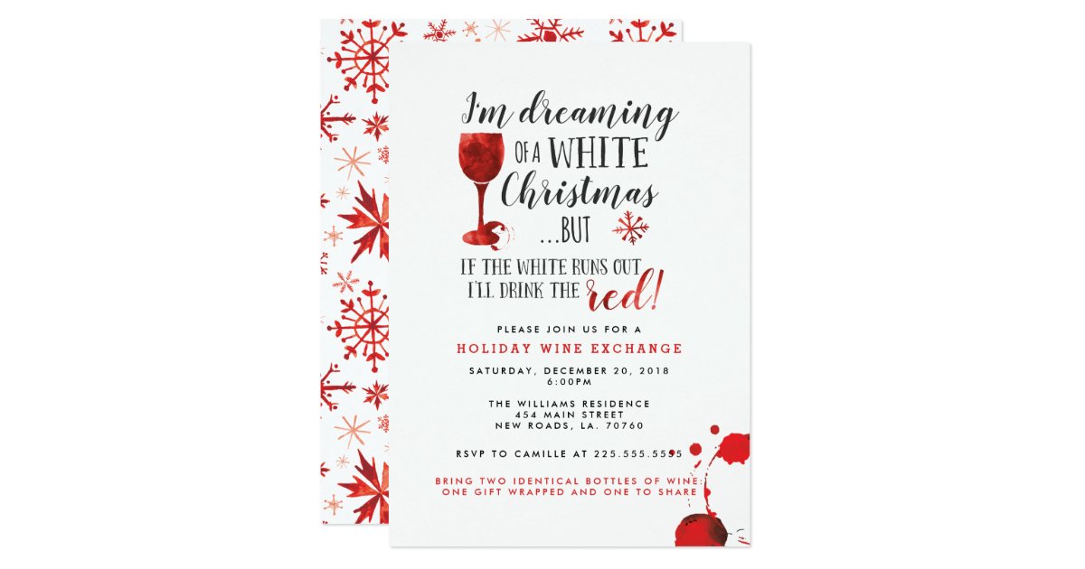 Holiday Wine Exchange Party Invitations