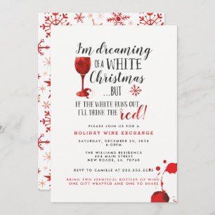 Holiday Wine Exchange Party Invitations