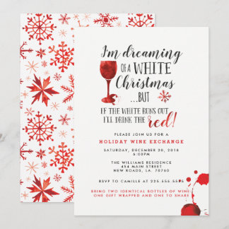 Holiday Wine Exchange Party Invitations