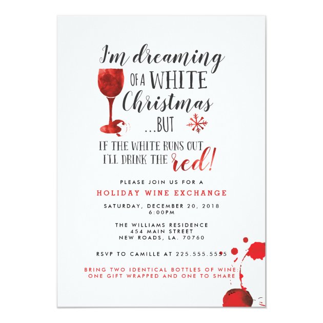Holiday Wine Exchange Party Invitations