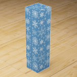 Holiday Wine Gift Box<br><div class="desc">This wine gift box is shown in a festive Christmas holiday snowflakes print.
Color Blue
Customize this box or buy as is.</div>