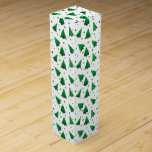 Holiday Wine Gift Box<br><div class="desc">This wine gift box is shown in a festive Christmas trees holiday print.
Customize this box or buy as is.
Stock Image
freepik.com</div>