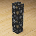 Holiday Wine Gift Box<br><div class="desc">This wine gift box is shown in a festive Christmas holiday snowflakes print.
Color Black Multi
Customize this box or buy as is.</div>