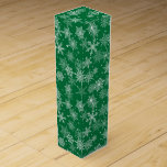 Holiday Wine Gift Box<br><div class="desc">This wine gift box is shown in a festive Christmas holiday snowflakes print.
Color Green
Customize this box or buy as is.</div>