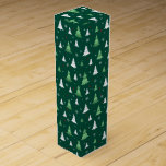 Holiday Wine Gift Box<br><div class="desc">This wine gift box is shown in a festive Christmas trees holiday print.
Customize this box or buy as is.
Stock Image
freepik.com</div>