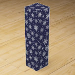 Holiday Wine Gift Box<br><div class="desc">This wine gift box is shown in a festive Christmas holiday snowflakes print.
Color Midnight
Customize this box or buy as is.</div>