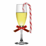 Holiday Wine Glass Ornament<br><div class="desc">Outstanding digital graphics of a filled wine glass made into a Christmas ornament. The glass is festively decorated with a red satin looking bow, on the stem and a candy cane resting on the rim of the glass. Very pretty ornament that would look great on any tree, and makes a...</div>