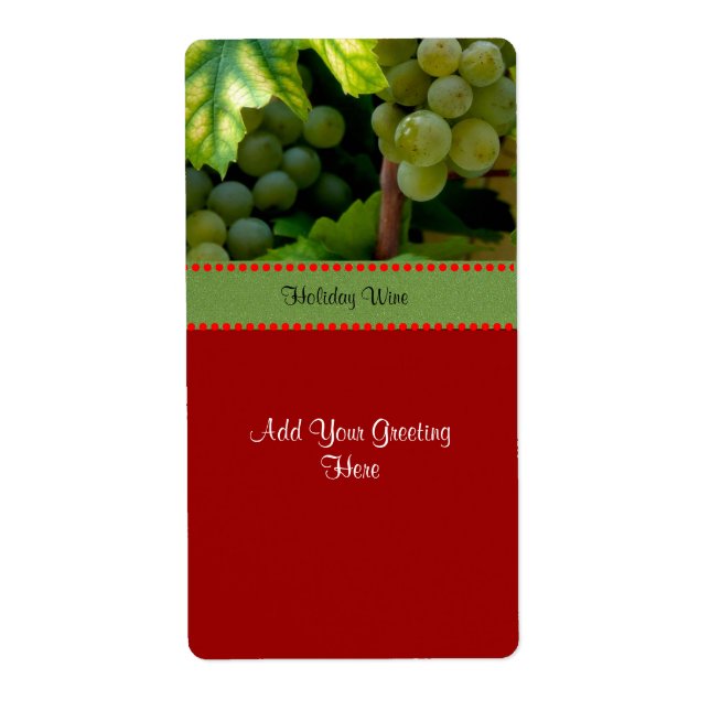 Holiday Wine Label Template, Personalize (Front)