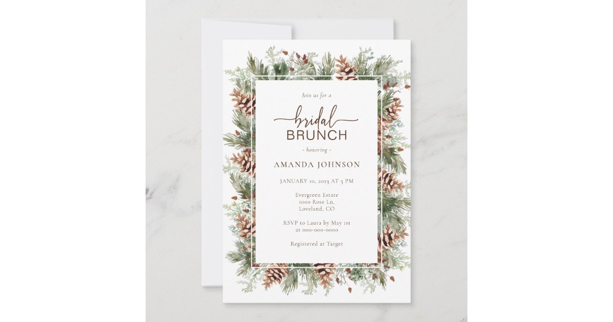 Holiday Winter Bridal Shower Invitation | Zazzle