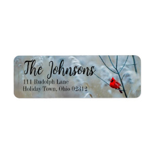 Holiday Winter Cardinal Return Address Labels