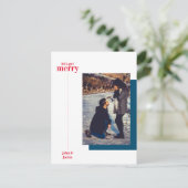 Holiday Winter Merry Engagement Announcement MCM Postcard (Standing Front)