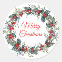 Holiday Winter Mistletoe Berries Christmas Wreath