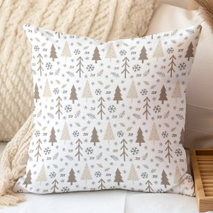 Holiday Winter Pattern Throw Pillow