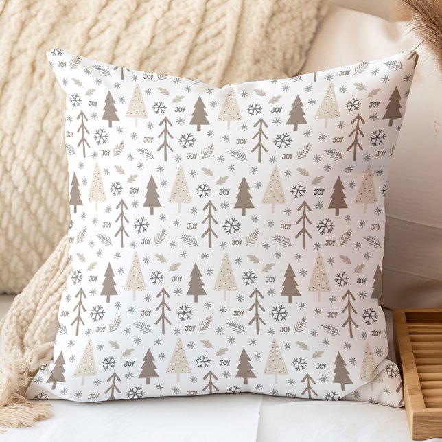 Holiday Winter Pattern  Throw Pillow (Holiday Winter Pattern Throw Pillow by MINTIC DESIGN STUDIO)