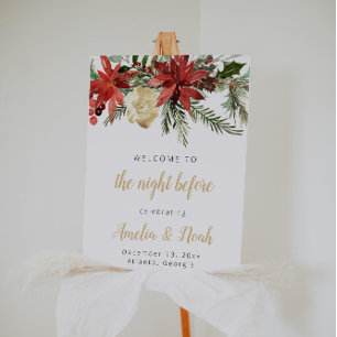 Holiday Winter Rustic Rehearsal Dinner Welcome Foam Board
