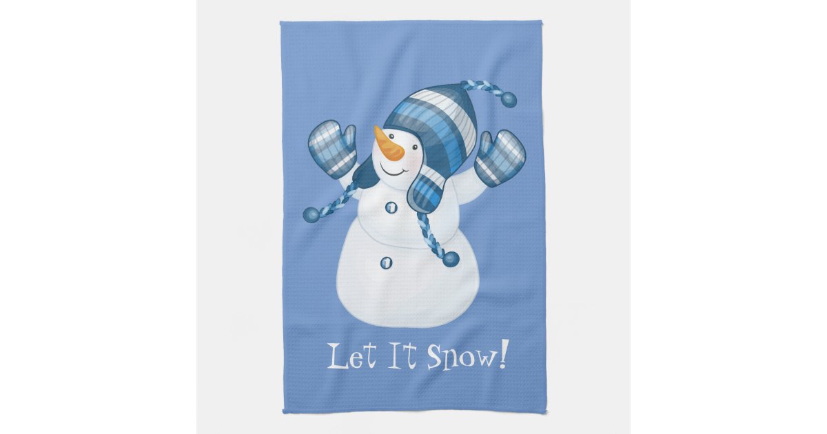 Funny Wine Dish Towels, Winter Kitchen Decor, Snowman Kitchen