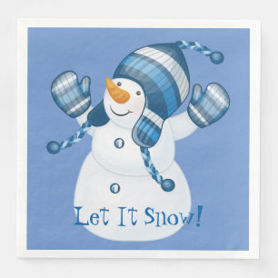 Holiday Winter Snowman Paper Napkins