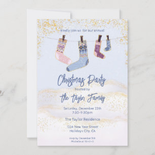 Holiday Winter Socks Christmas Party Invitation