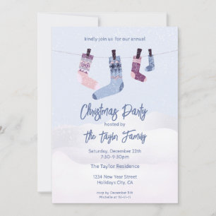 Holiday Winter Socks Christmas Party Invitation