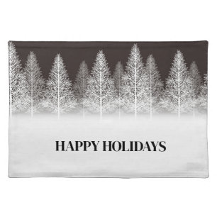 Holiday Winter Trees Cloth Placemats