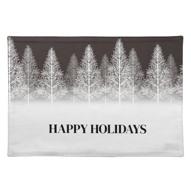Holiday Winter Trees Cloth Placemats (Front)