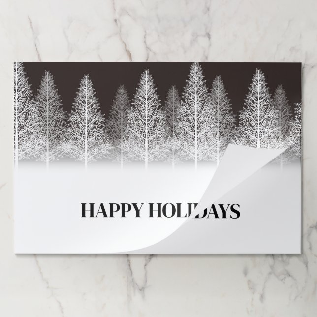 Holiday Winter Trees Paper Placemats (Folded)