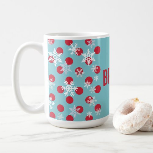 Holiday Winter Wishes Snowflakes Big Party Mug