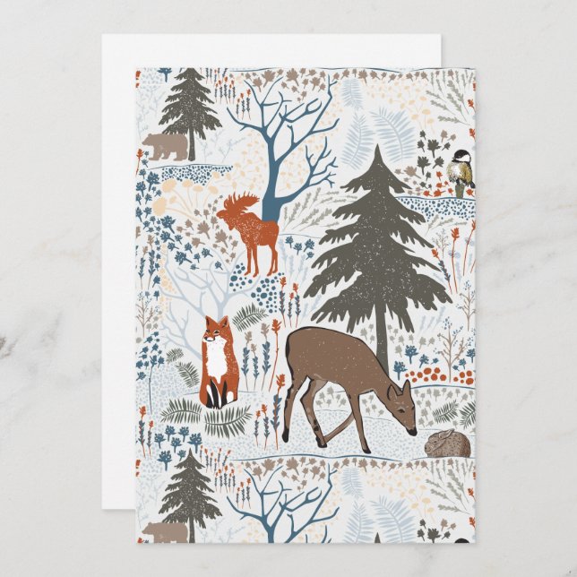 Holiday Winter Woods Animals (Front/Back)