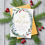 Holiday Winterberry Christmas Party Budget<br><div class="desc">Kick off the holiday season with this festive holiday party invitation! The design features "Oh, what fun!" in beautiful gold script lettering, with your party details below in simple typography. The text is framed by a hand-painted wreath of fir, pine, winterberry, holiday holly, and lush greenery. These cards reverse to...</div>