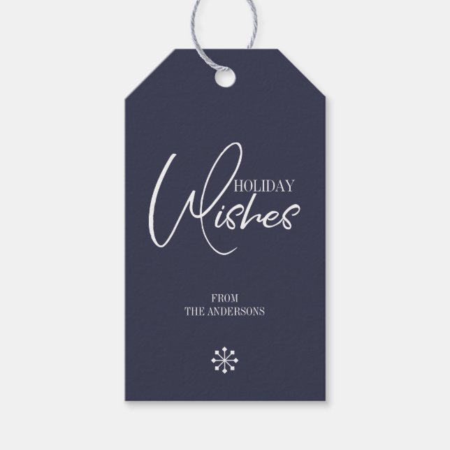 Holiday Wishes Christmas Gift Tag (Front)