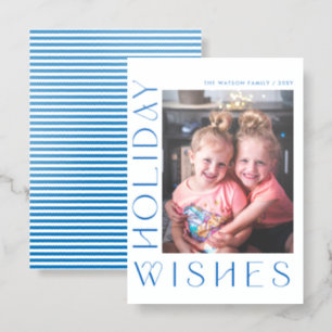 Holiday Wishes Christmas Holiday Photo Letterpress Photo Cards
