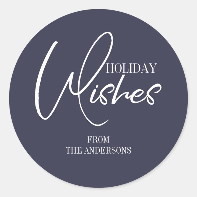 Holiday Wishes Christmas Sticker (Front)