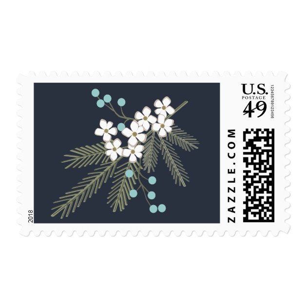 Holiday Wishes Christmas Winter Pine Postage