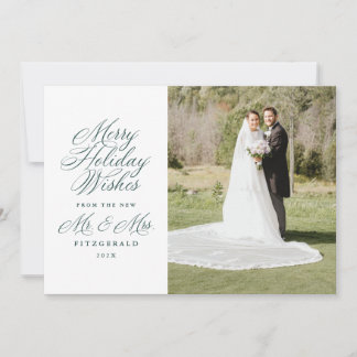 Holiday Wishes from the New Mr. and Mrs. Newlywed Card