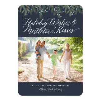 Holiday Wishes &amp; Mistletoe Kisses Christmas Photo