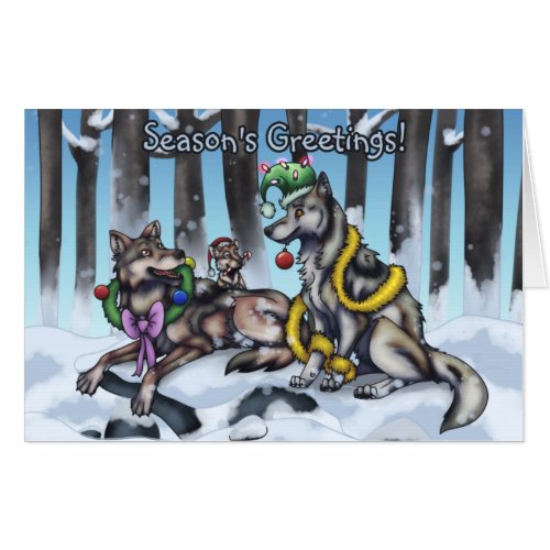 Holiday Wolves Big Card