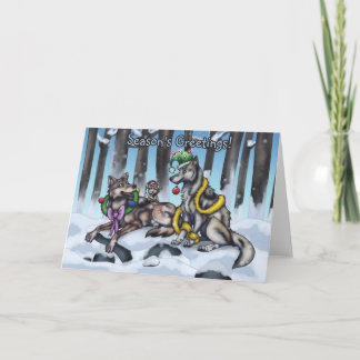Holiday Wolves Card