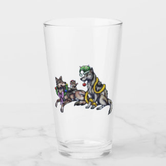 Holiday Wolves Glass